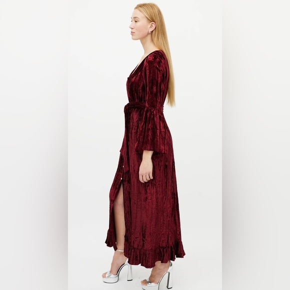 NWT Batsheva Burgundy Velvet Dress - Picture 4 of 7